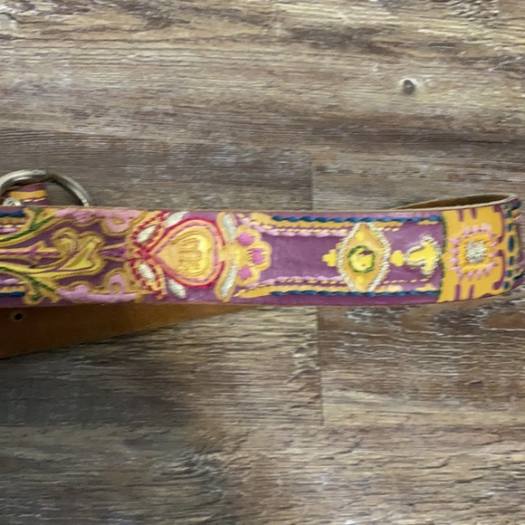 Lucky Brand Embroidered Genuine Leather Belt - Picture 7 of 7